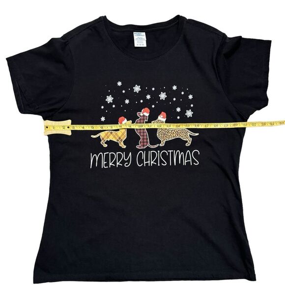 Port & Company Dachshund Doxie Dog Merry Christmas Cotton T-Shirt Tee Size XL - Picture 6 of 8